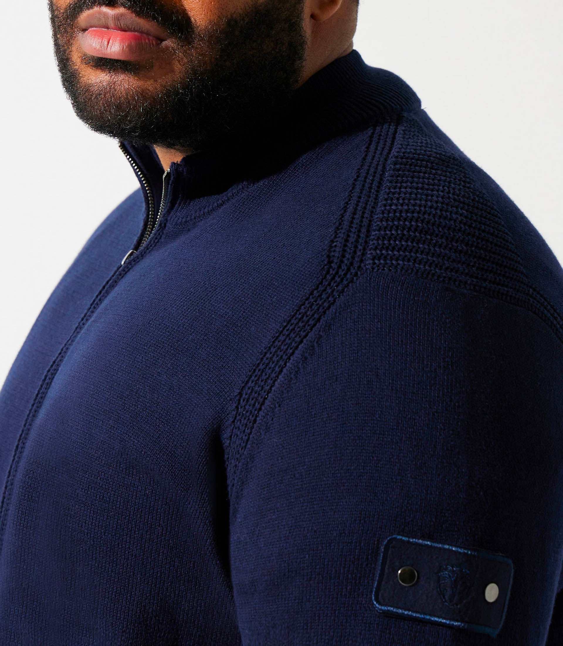 Gilet zippé col montant marine DANBT - IZAC