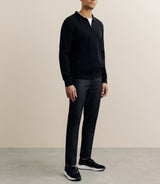 Gilet zippé col chemise noir - IZAC