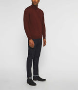 Pull col roulé en laine mérinos bordeaux BRUNO - IZAC