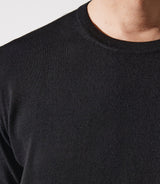Pull col rond noir 100% mérinos - IZAC