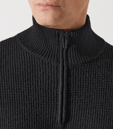 Pull col zippé camionneur noir - IZAC