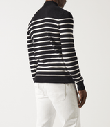 Pull col montant boutonné noir - IZAC