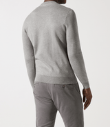 Pull col rond gris chiné avec poche - IZAC