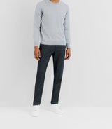 Pull en laine mérinos col rond gris - IZAC