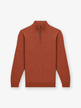 Pull col zip brique - IZAC