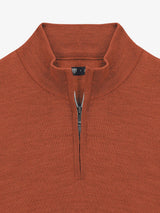 Pull col zip brique - IZAC