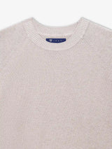 Pull col rond jeux de point beige - IZAC