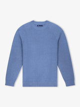 Pull col rond jeux de point indigo - IZAC