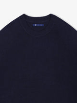 Pull col rond jeux de point marine - IZAC