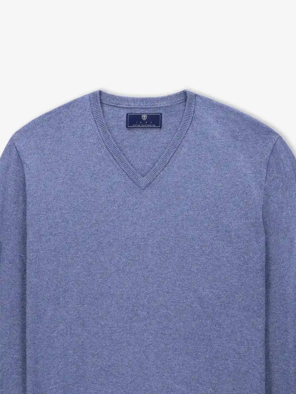 Pull col V indigo - IZAC