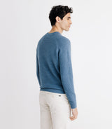 Pull col rond jeux de point indigo - IZAC