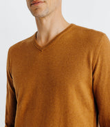 Pull col V manches longues camel - IZAC