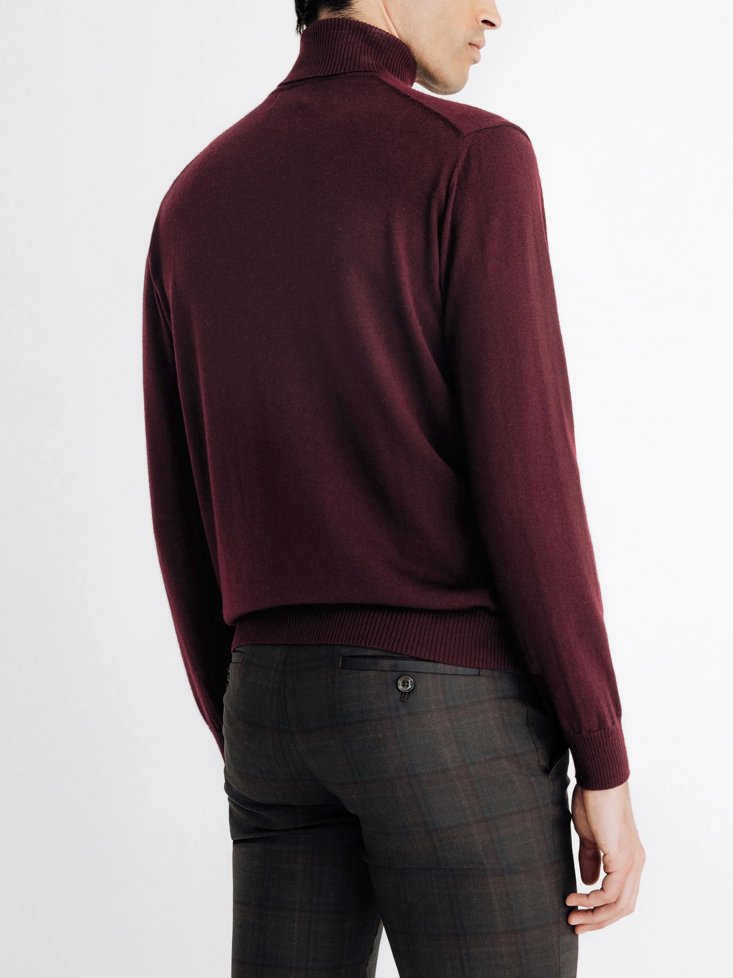 Pull col roulé bordeaux - IZAC