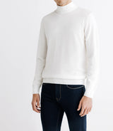 Pull en laine mérinos col cheminée écru - IZAC