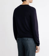 Pull col rond en maille marine - IZAC