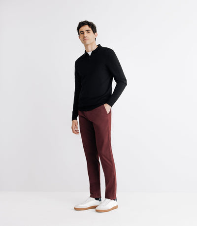 Pull col zippé en maille noir - IZAC