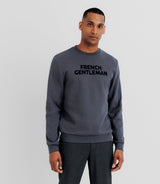 Pull sweat avec broderie anthracite - IZAC
