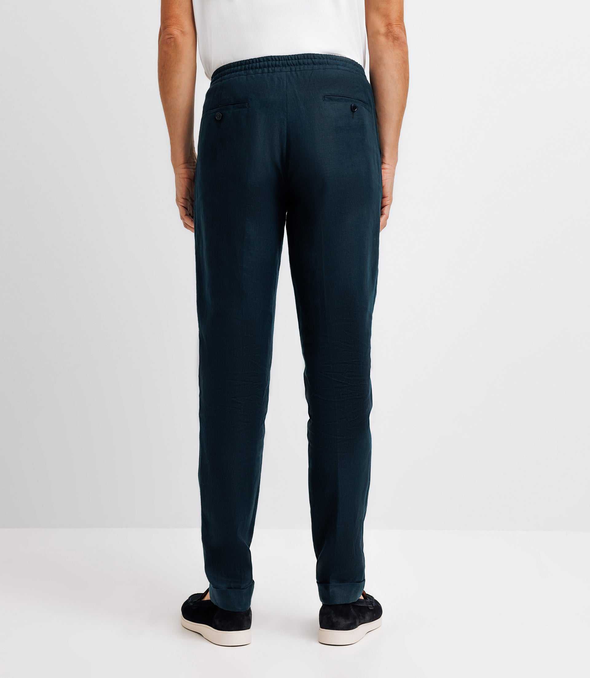 Pantalon ville 100% lin marine - IZAC