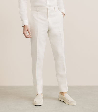 Pantalon en coton et lin ecru - IZAC