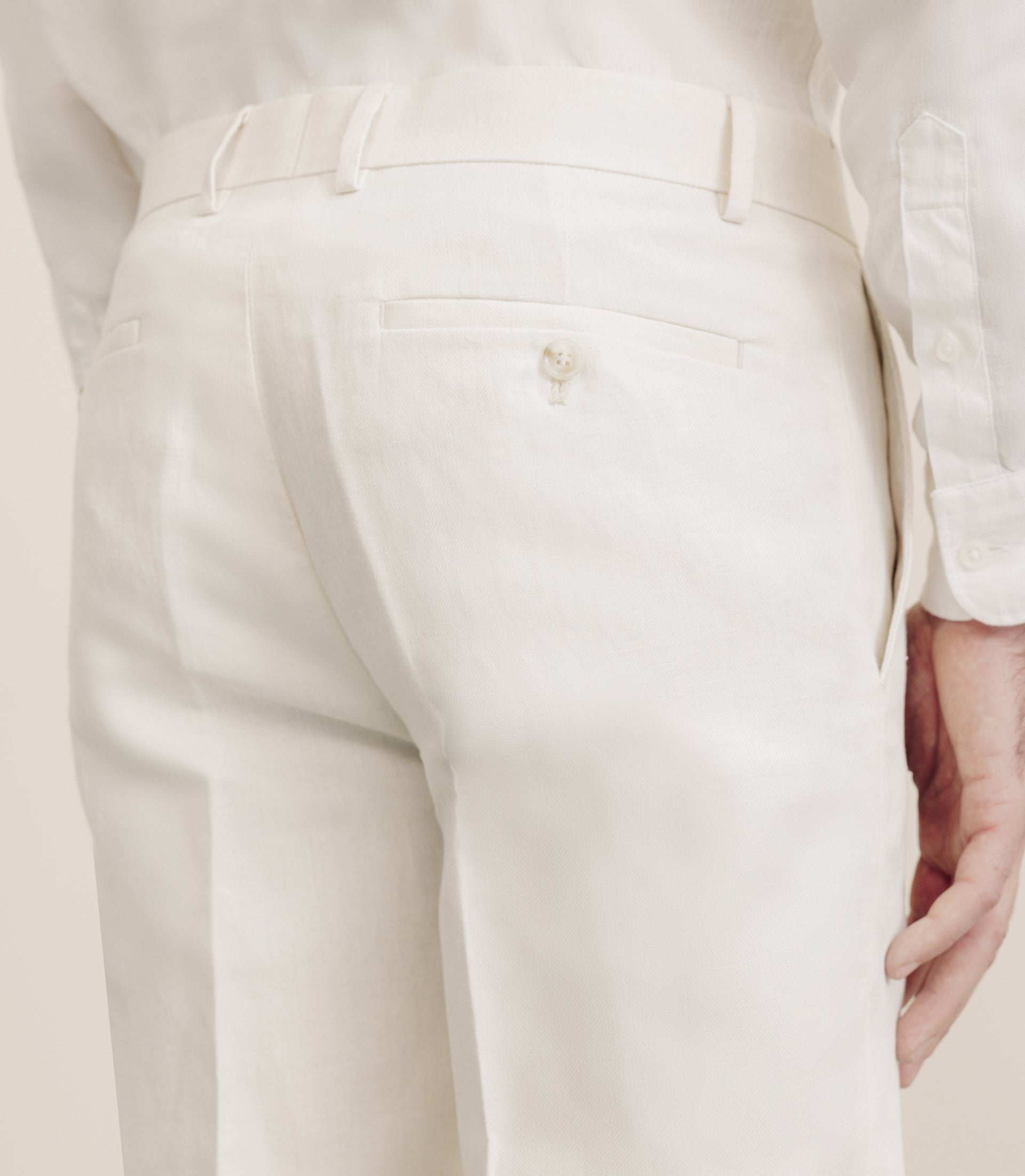 Pantalon en coton et lin ecru - IZAC