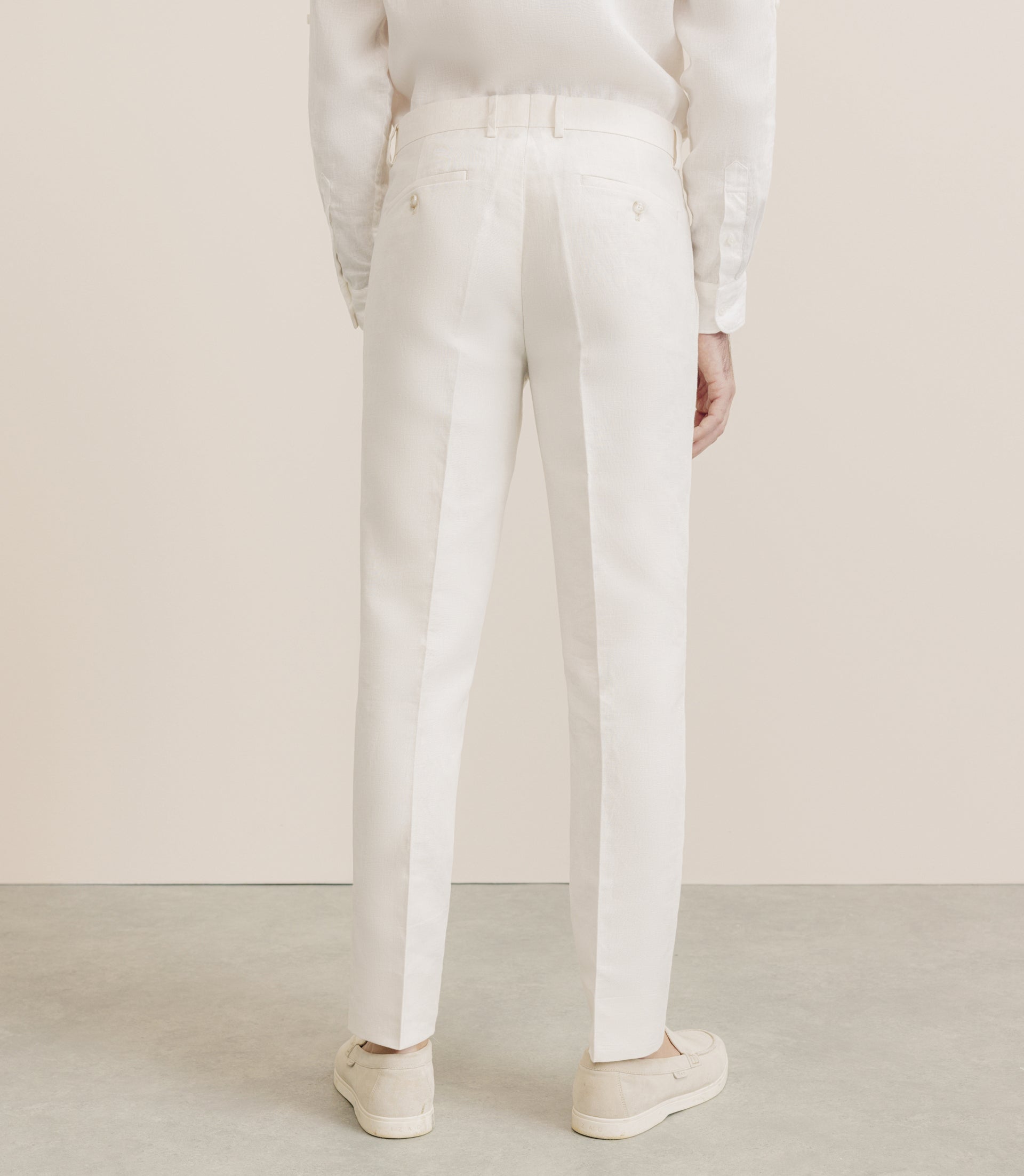 Pantalon en coton et lin ecru - IZAC