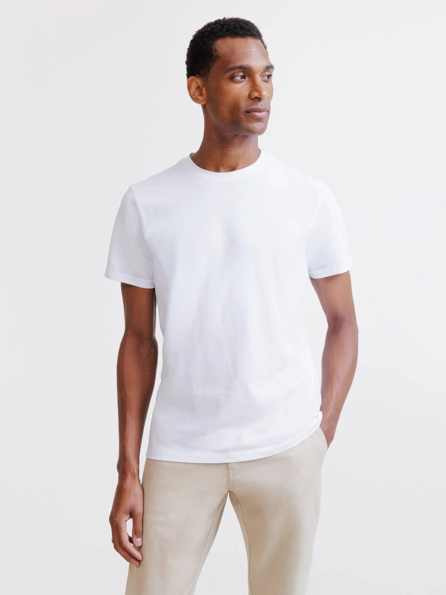 T-shirt col rond blanc - IZAC