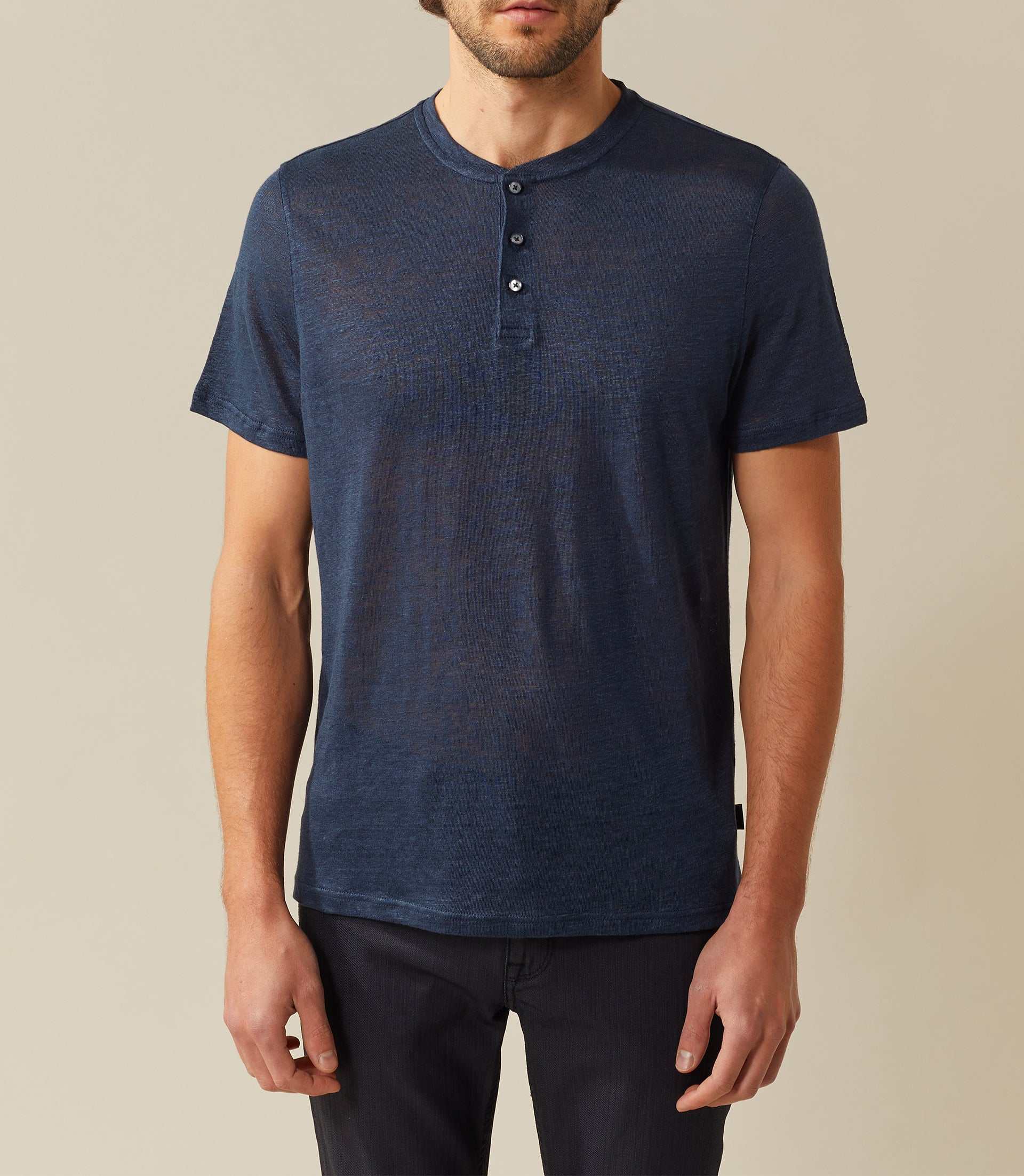 T shirt col rond marine "Xabi" - IZAC