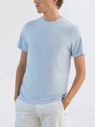 T-shirt col rond bleu ciel - IZAC