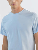 T-shirt col rond bleu ciel - IZAC