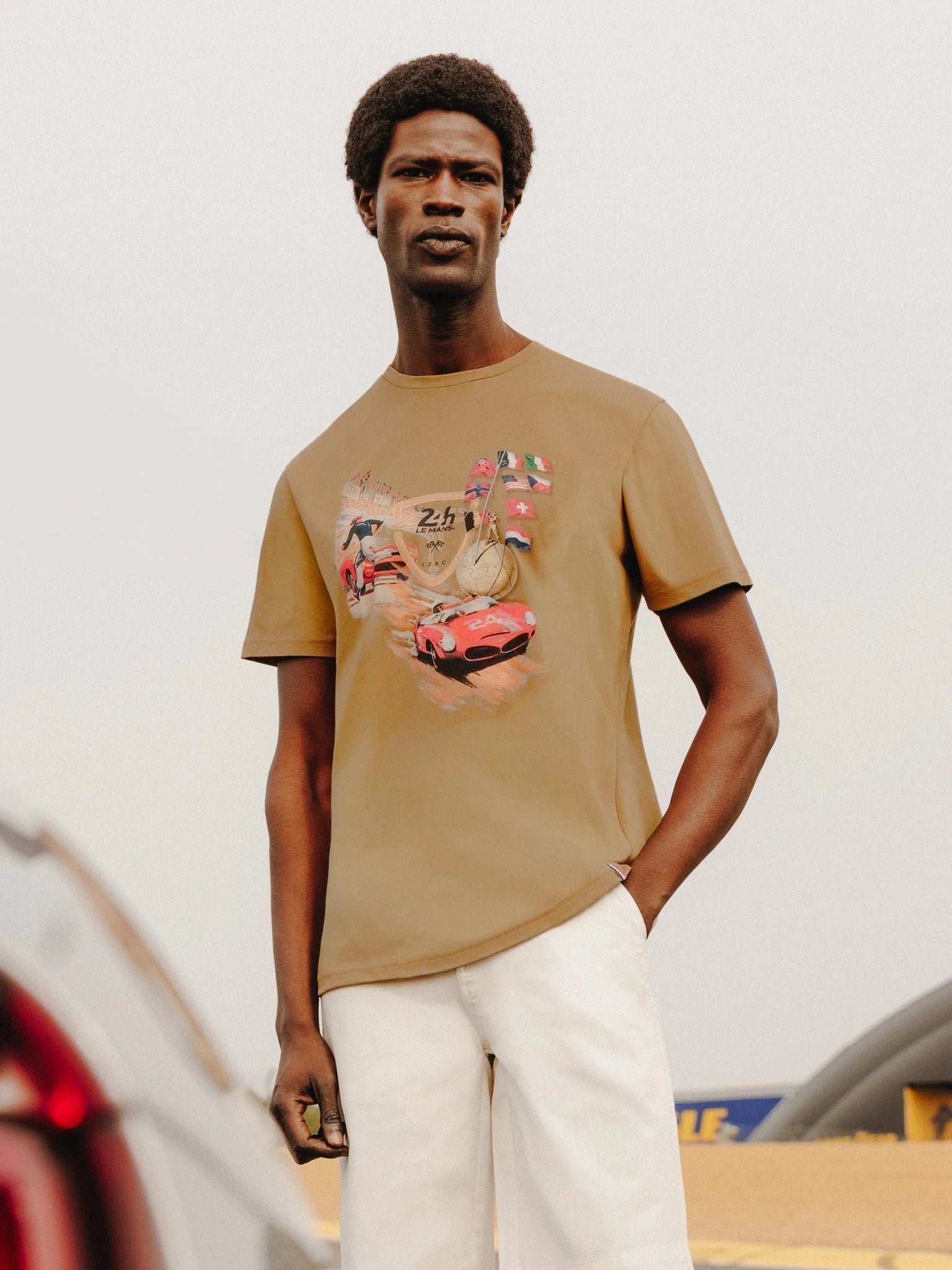 T-shirt col rond camel 24h Le Mans - IZAC