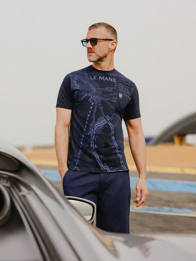 T-shirt col rond marine 24h Le Mans - IZAC