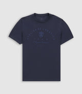 T-shirt col rond brodé marine GUY - IZAC