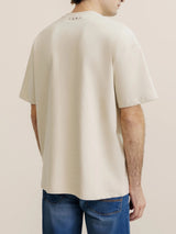 T-shirt uni oversize col rond beige - IZAC