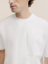 T-shirt uni oversize col rond blanc - IZAC