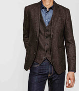 Veste tweed chocolat - IZAC
