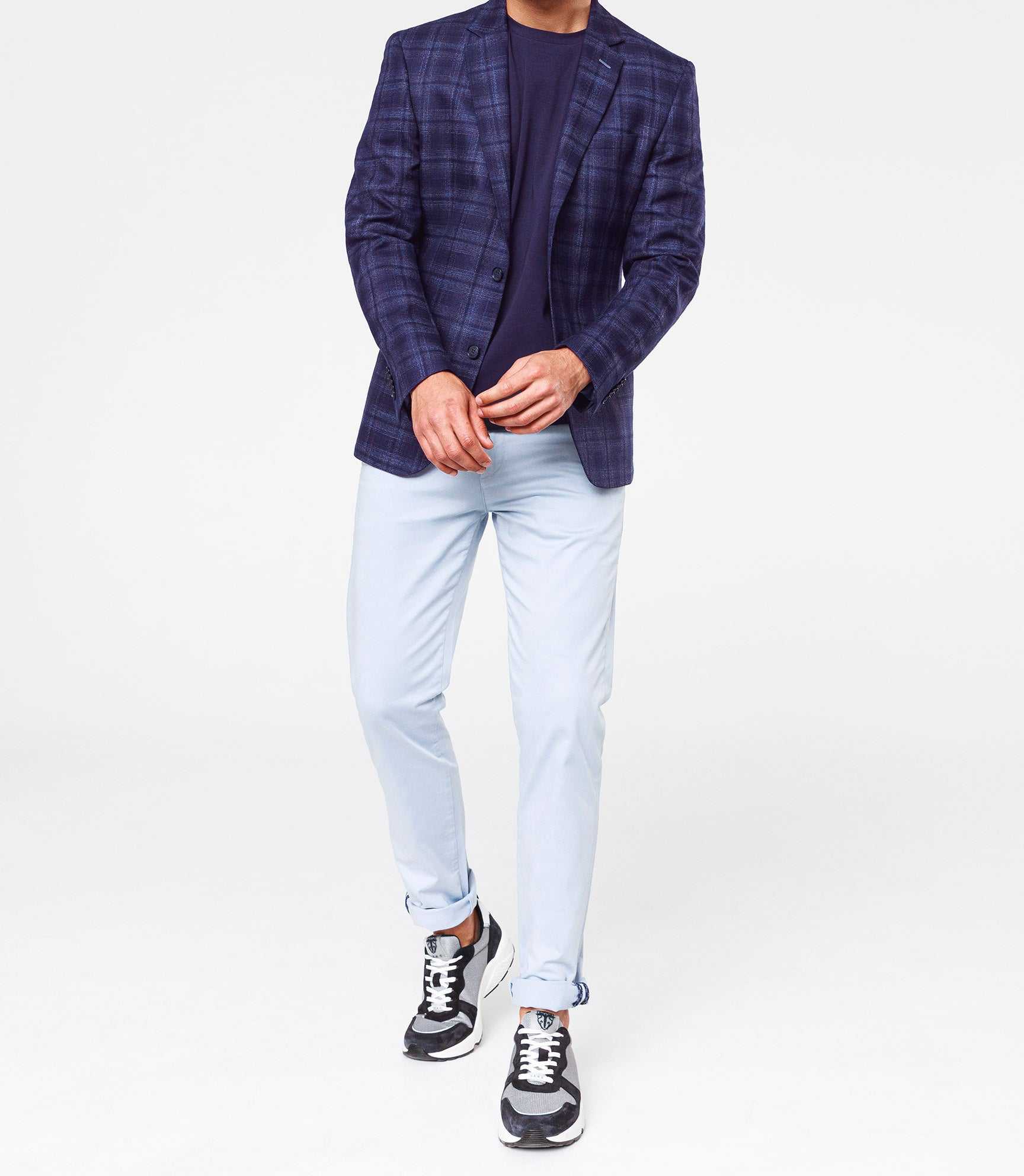 Veste carreaux marine - IZAC