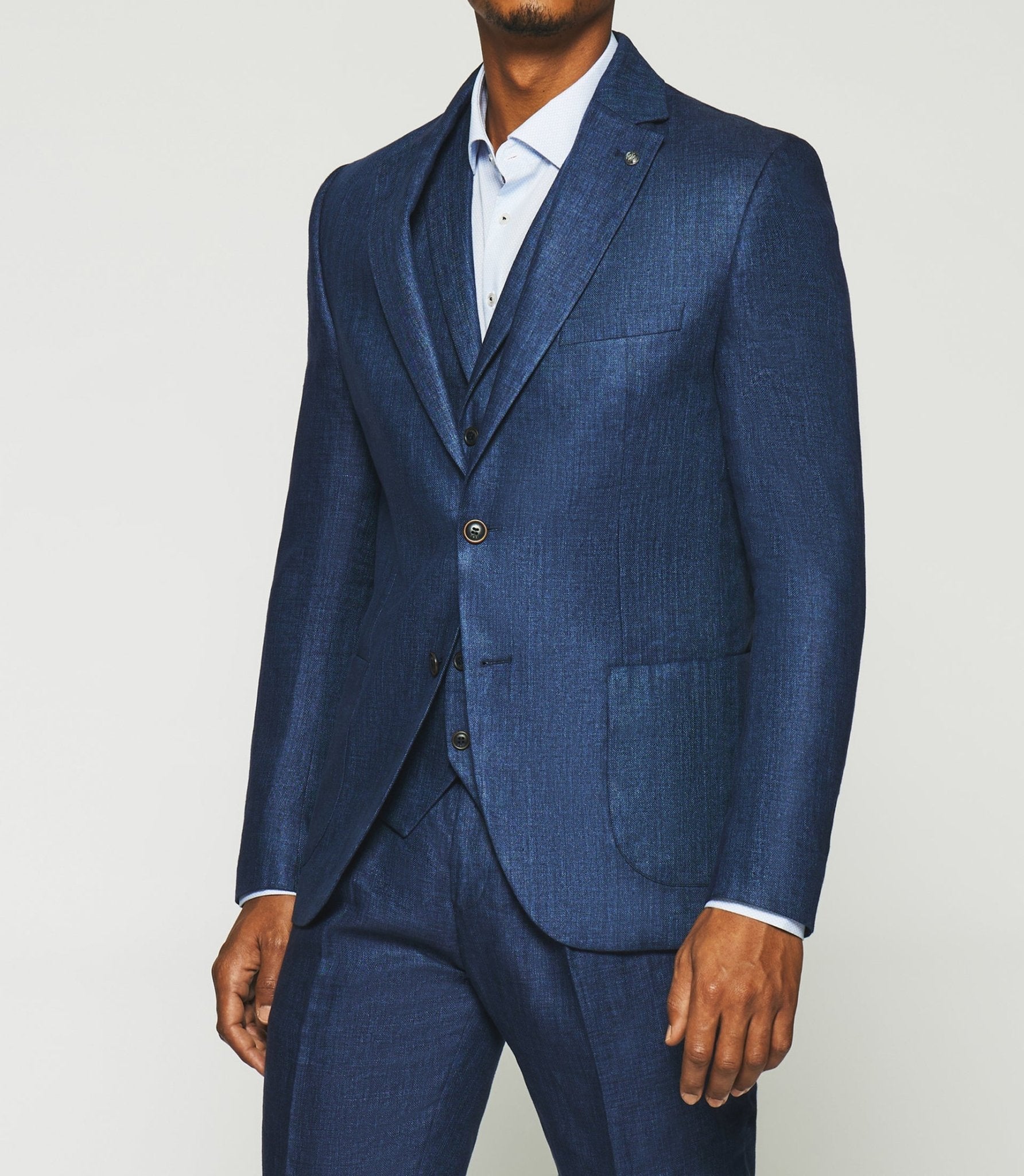 Veste séparable en lin marine CHANCE - IZAC
