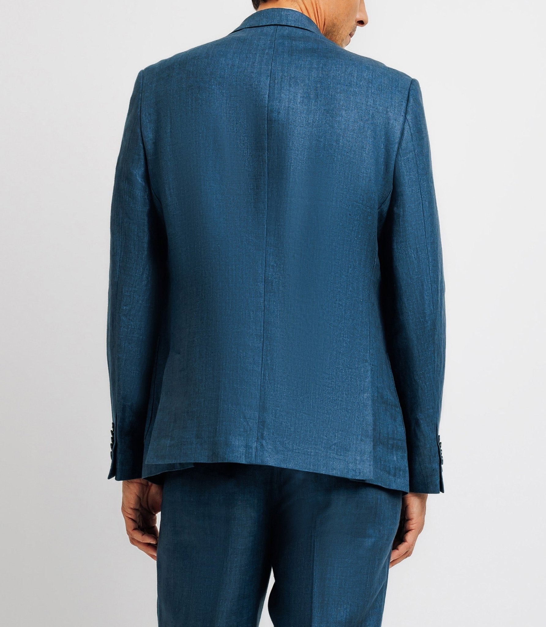 Veste ville séparable en lin bleu indigo - IZAC