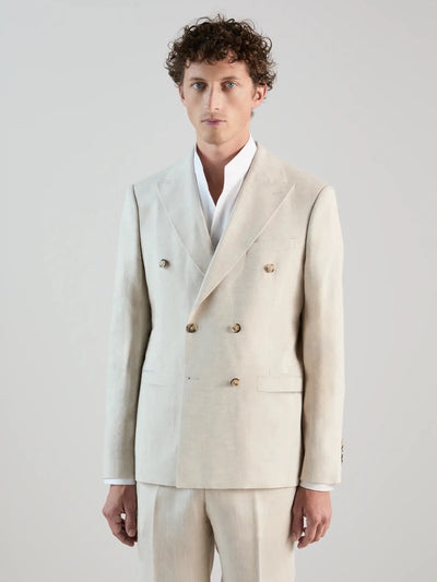 Veste ville croisée 100% lin beige - IZAC