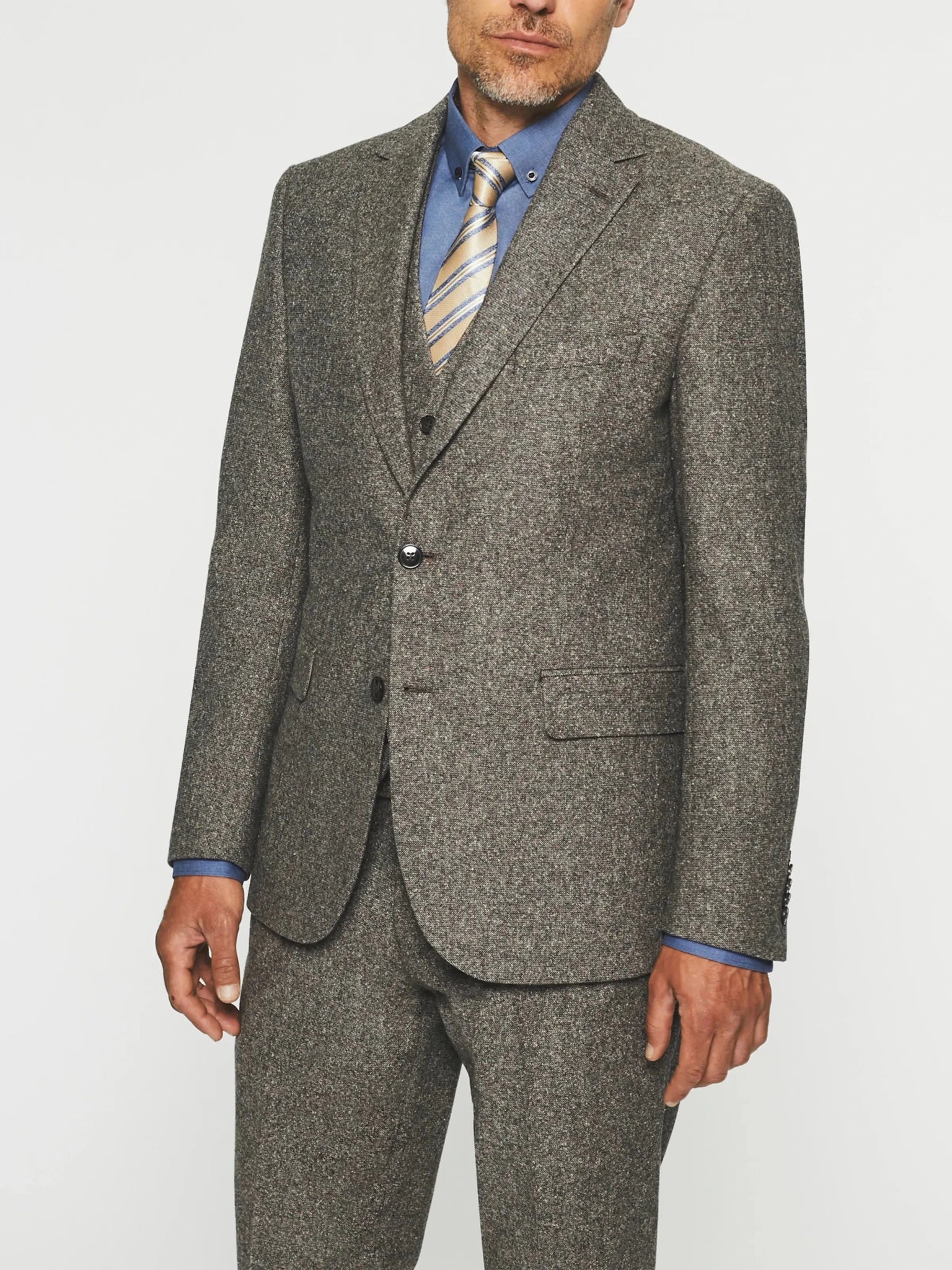 Veste ville en tweed marron SABLE - IZAC