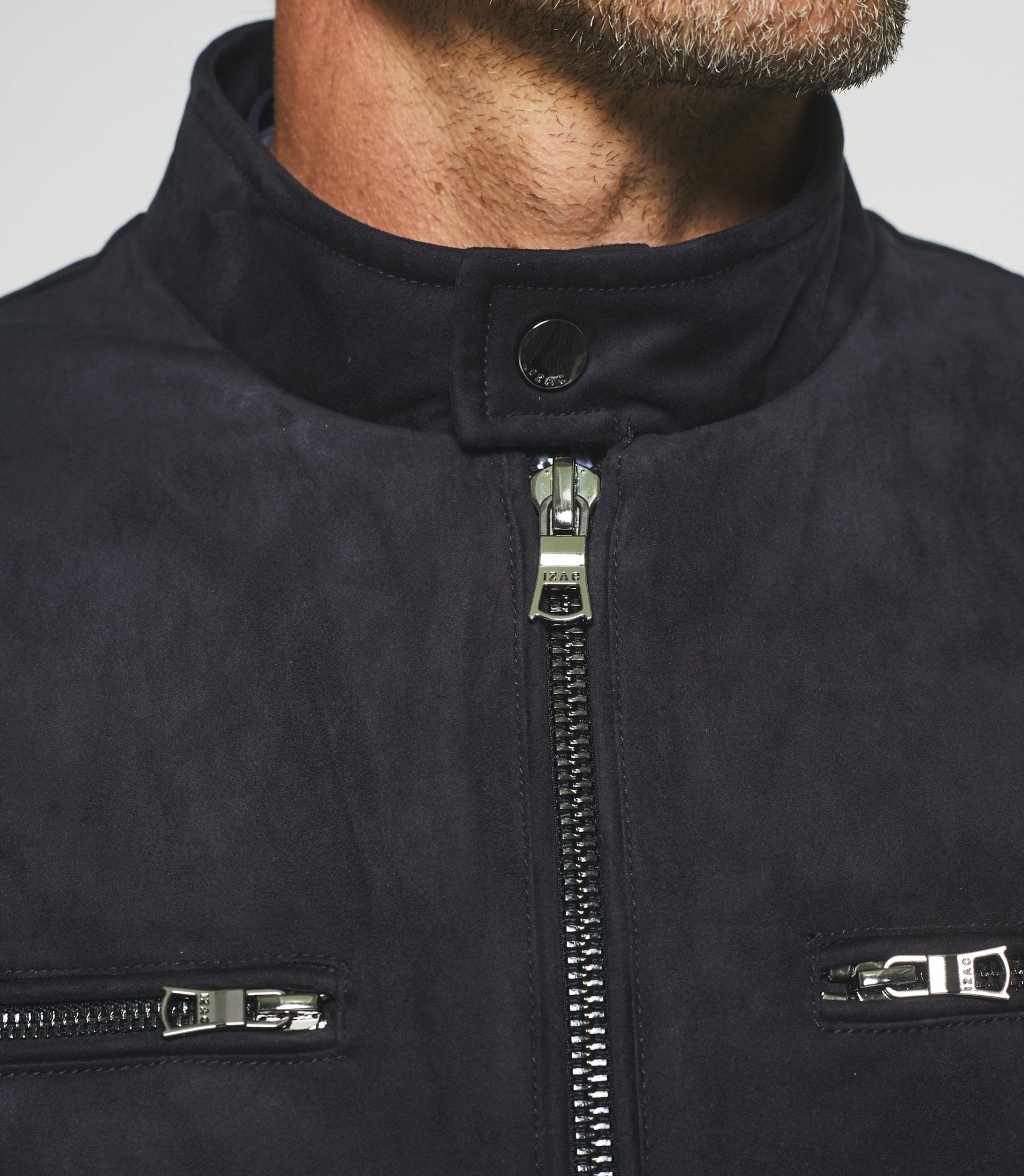 Blouson en suédine marine MALWEN - IZAC