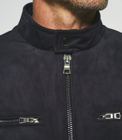 Blouson en suédine marine MALWEN - IZAC