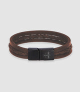 Bracelet en cuir marron GALO - IZAC