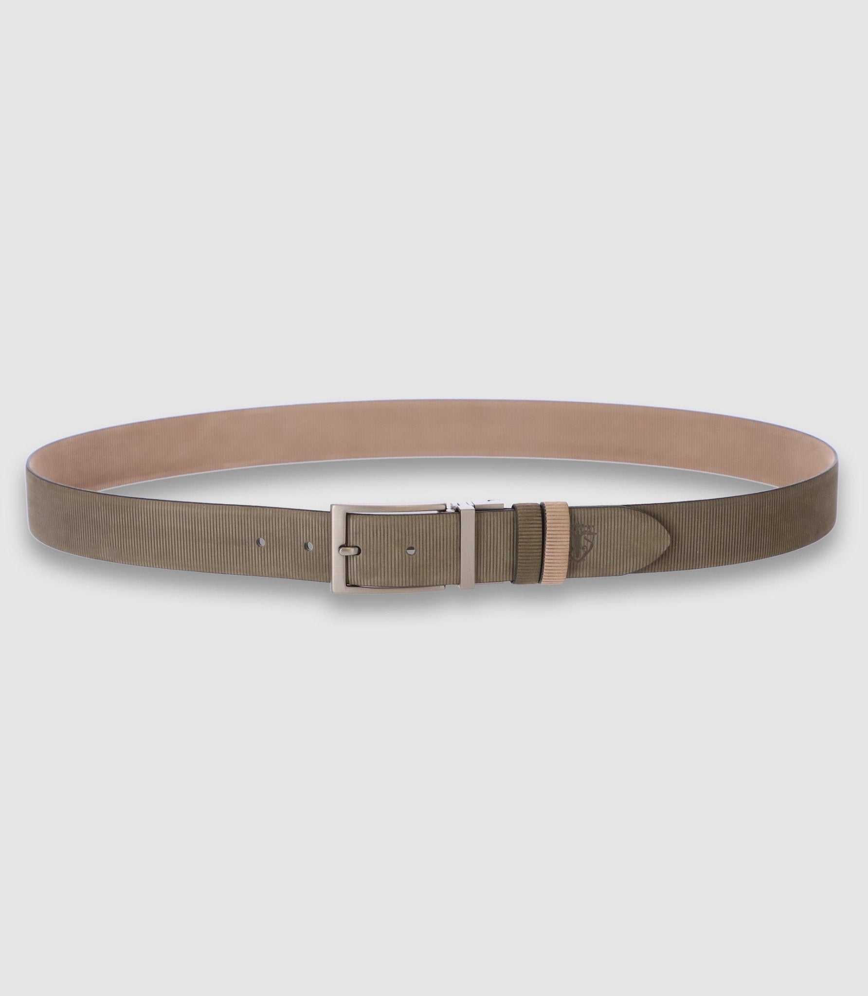 Ceinture réversible 35mm kaki et beige CREPI - IZAC