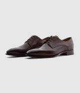 Derby couture en cuir marron "Cassio" - IZAC