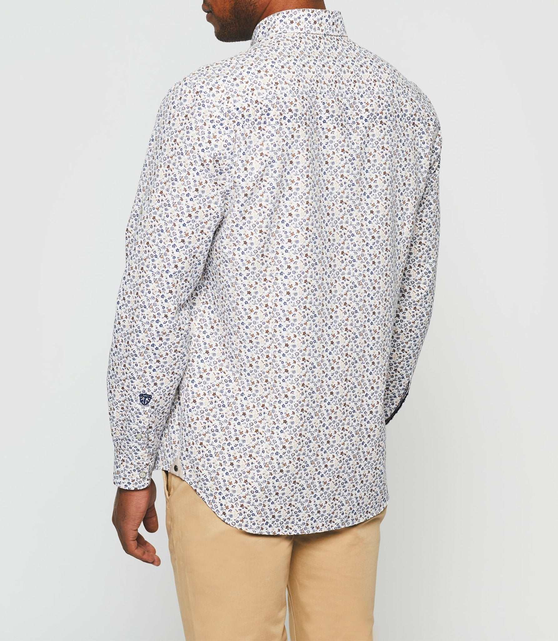 Chemise casual blanche à imprimé camel "Karly" - IZAC