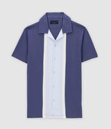 Chemise manches courtes en jersey bleu KAMI2 - IZAC