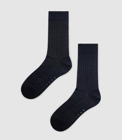 Lot de chaussettes 100% coton marine QOTES - IZAC
