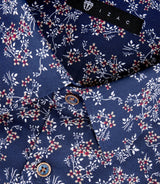 Chemise à imprimé floral marine "Magnus" - IZAC
