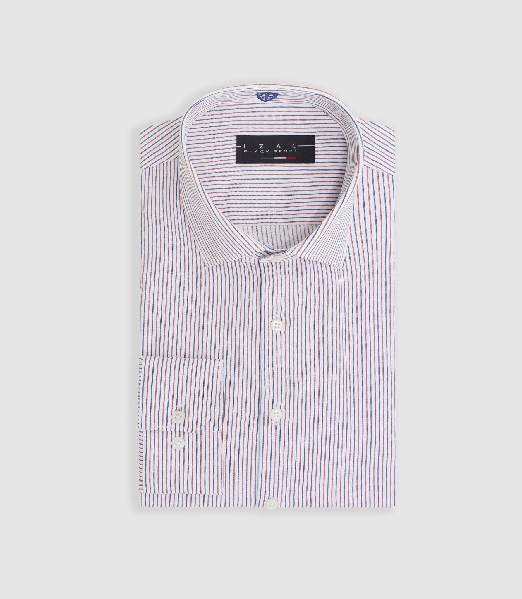 Chemise à rayures bleue et rouge "Mazen" - IZAC